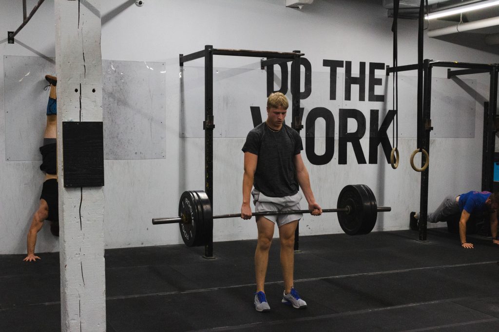 Full body functional fitness workout in local gym