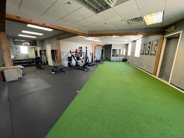 Sled push workout at Hyrox gym in Mankato